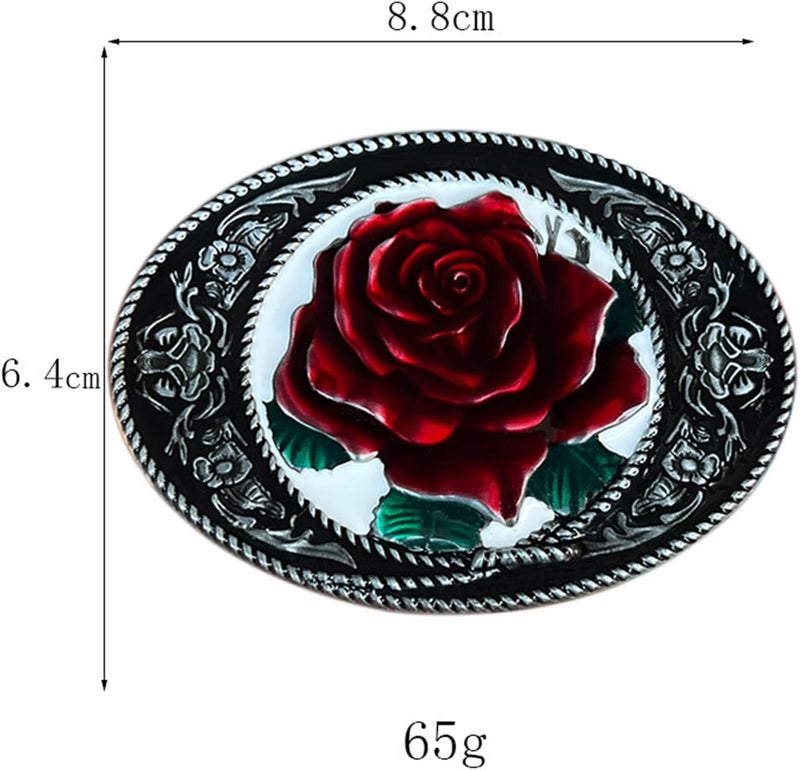 Seternaly Vintage Floral Rose Engraved Belt Buckle Western Cowboy Belt Buckles Fits 1.5 inch Belt for Men Women - Image 2